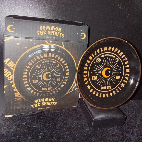 Source Unknown Other - Black and Gold Trinket Dish - Summon the Spirits